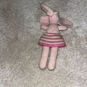 blabla doll elephant rattle pink knit anthropology plush